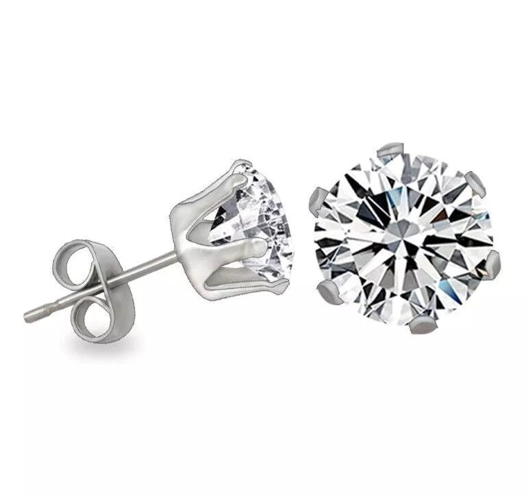 Diamanté Round Earrings (Pierced)